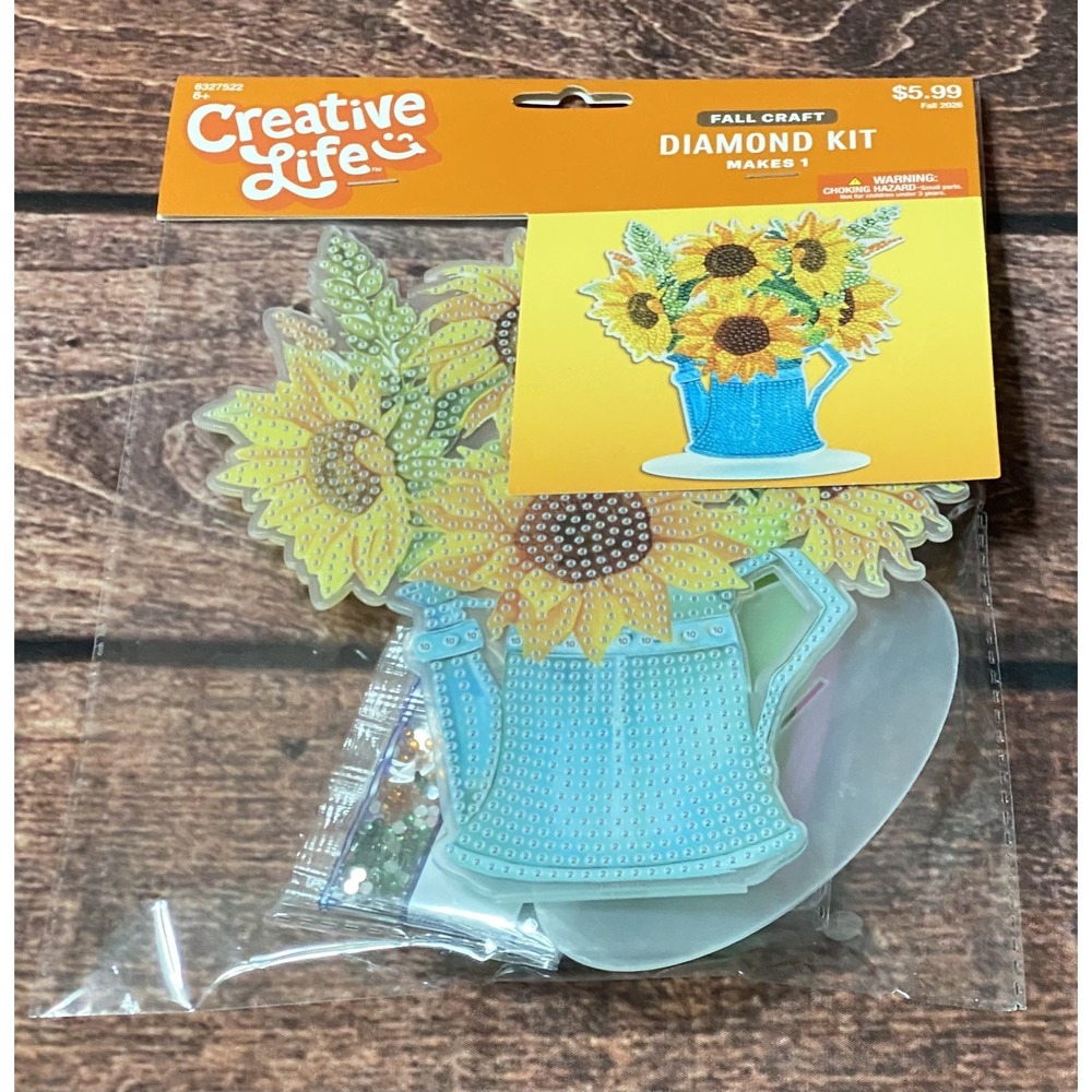 Autumn Sunflower Watering Can Acrylic Standing Diamond Painting Kit Hobby Lobby